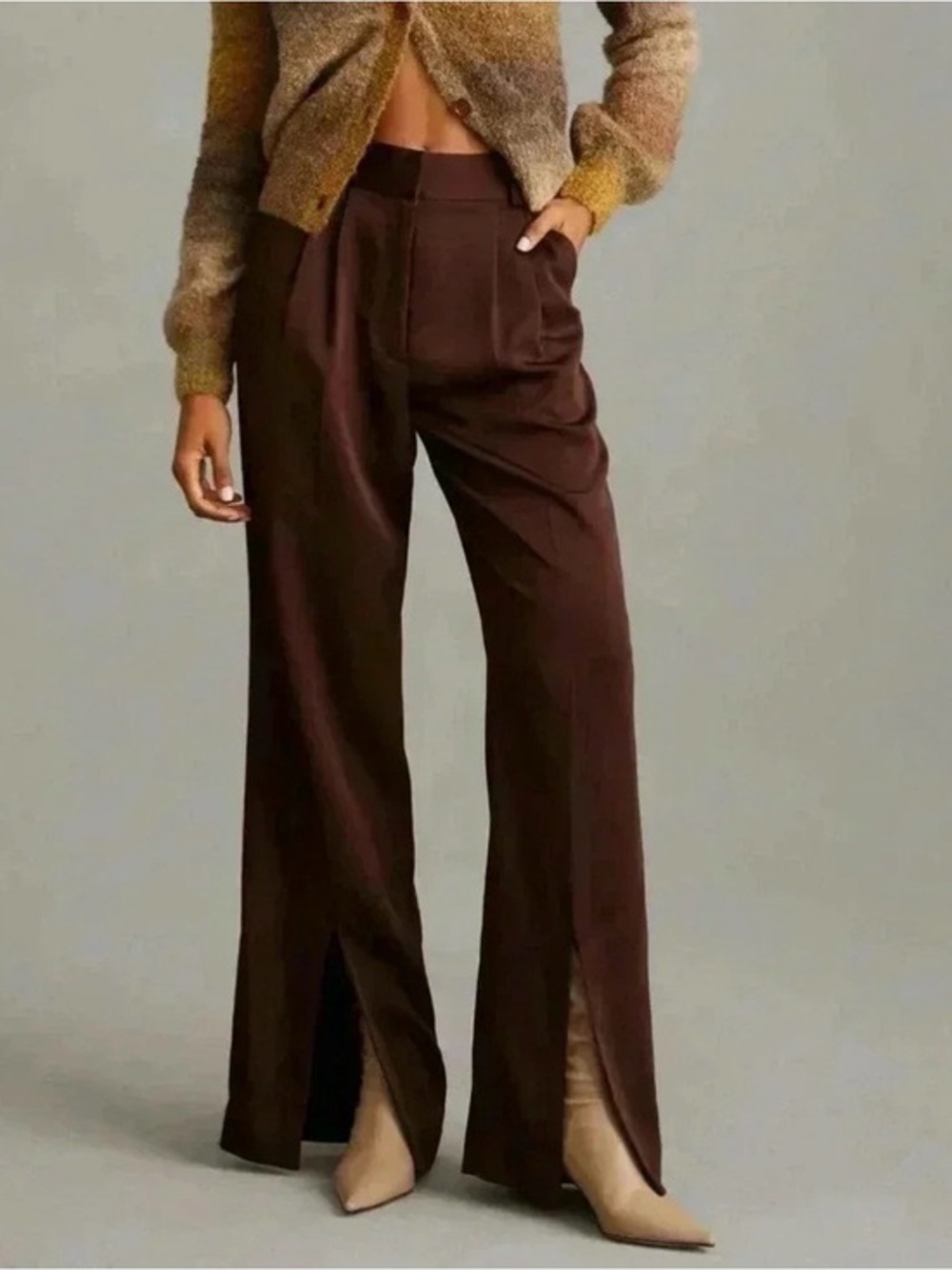 Favorite Daughter Anthropologie The Favorite Pants Split Brown 12